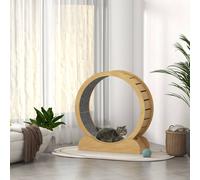 Pawhut Cat Treadmill, 39.4" Wooden Cat Running Wheel With Brake In Brown Brown
