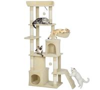 PawHut Cat Tree, 170 cm Large Cat Tower for Indoor Kittens, Beige