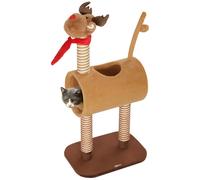 PawHut Cat Tree, 98cm Deer-Designed Cat Tower for Indoor Cats