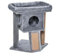 PawHut Cat Tree Activity Centre W/ Scratching Pad - Toy Ball - Cat House - Grey | TJ Hughes
