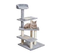 PawHut Cat Tree Activity Center Kitten Climbing Tower Scratching Post Plush