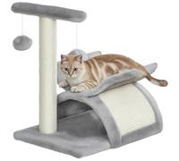 PawHut Cat Tree, Cat Tower for Kittens with Rotatable Top Bar, Sisal Scratching Post, Tunnel, Dangling Balls - Grey