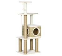 PawHut Cat Tree Activity Centre W/Jute Scratching Post, Cat House, Hanging Toy B
