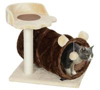 PawHut Cat Tree w/ Scratching Post - Bed - Cat Tunnel - Toy Ball - Dark brown | TJ Hughes Grey