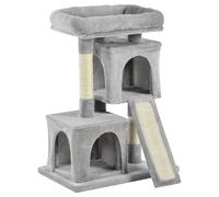 PawHut Cat Tree for Indoor Cats 83cm Cat Scratching Post Scratch Board Kitten Tower Climbing Frame Black Grey