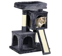 PawHut Cat Tree for Indoor Cats 83cm Cat Scratching Post Scratch Board Kitten Tower Climbing Frame Black