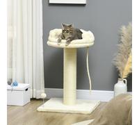 PawHut Cat Tree for Indoor Cats Kitten Tower w/ Sisal Scratching Post - Cream