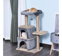 PawHut Cat Tree for Indoor Cats Scratching Posts with 2 Houses