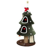 Pawhut Cat Tree For Indoor Kittens, Christmas Cat Tower With Dual Condos In Green Green