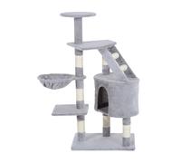 PawHut Cat Tree Kitten Scratching Post Activity Center Play House Pet Furniture 125cm Grey