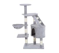 PawHut Cat Tree Kitten Scratching Post Activity Center Play House Pet Furniture 125cm Grey