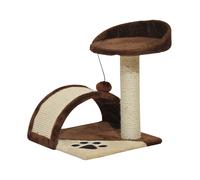 PawHut Cat Tree Scratching Scratcher Post Kitten Activity Centre Climber Hanging Ball Brown