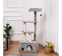 Pawhut Cat Tree Kitten Tower W/ Scratching Post Condo Perches Hanging Ball