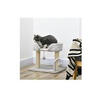 PawHut Cat Scratching Post Cat Tree Tower With Bed for Indoor Cats Scratcher Toy Balls 48 x 38 x 42cm - Light Grey