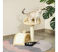 Pawhut Cat Tree Scratching Post Activity Centre Climber Hanging Ball Beige