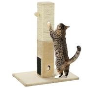 PawHut Cat Tree Scratching Post for Indoor Cats 79cm Jute Scratcher Climber w/Carpet Base Dangling Toy Self Grooming Brush - Beige