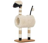 PawHut Cat Tree Sheep Design w/Tunnel for Indoor Kitten 98 cm Light Brown