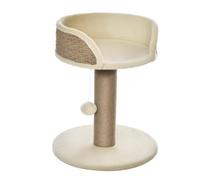 Pawhut Cat Tree Cat Scratching Post For Indoor Cats Kitten Play Tower Activity Centre Climbing Stand With Dangling Ball In Beige Beige