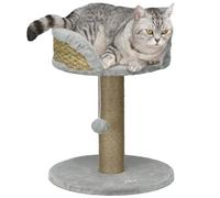 PawHut Cat Tree Tower Activity Centre with Scratching Posts Grey | Kitten Play Tower Activity Centre, Climbing Stand, Dangling Ball