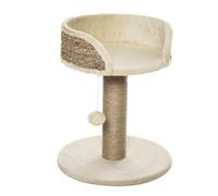 PawHut Cat Tree Tower Basics with Bed, Scratching Post, Activity Centre, Kitten House, Dangling Ball Perch, Beige Aosom UK