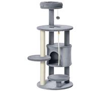 PawHut Cat Tree Tower Activity Center With Hanging Ball Toy Teasing Rope 112cm | TJ Hughes