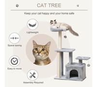 PawHut Cat Tree Tower for Indoor Cats 114cm Climbing Activity Centre Kitten with