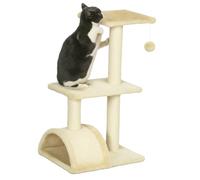 PawHut Cat Tree Tower Indoor Cats, Sisal Scratching Post, Cream White