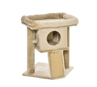PawHut Cat Tree Tower, Kitten Climbing Activity Centre with Jute Scratching Pad, Ball Toy, Condo Perch Bed, 40 x 40 x 57 cm, Coffee Aosom UK