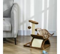 PawHut Cat Tree Tower, Rotatable Top Bar, Sisal Post, Tunnel, Balls, Brown