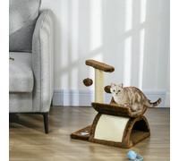 Pawhut Cat Tree For Indoor Cats Scratching Post Kitten Scratcher Sisal Dangling Ball In Brown Brown