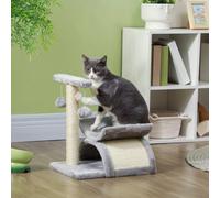 PawHut Cat Tree, Cat Tower for Kittens with Rotatable Top Bar - Grey
