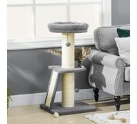 PawHut Cat Tree with Tower Sisal Scratching Post Multi Level Dark Grey