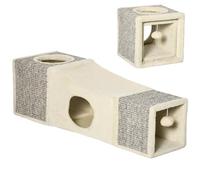 PawHut Cat Tunnel, Large with Hanging Ball, 98 x 30 x 30 cm, Cream White