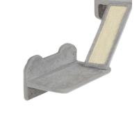 PawHut Cat Wall Furniture, 3 Piece Cat Shelves with Scratching Posts, Scratching Pads, Perches, Cat Wands, Toy Balls, Corner Design Cat Wall Shelves for Indoor Cats, Kittens, Light Grey Light Grey