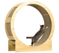 PawHut Cat Treadmill with Brake, Scratching Pads for Indoor Cats, Oak Tone