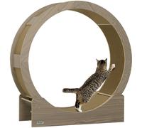 PawHut Cat Wheel With Brake - Scratching Pads For Health - Walnut brown | TJ Hughes