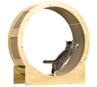 Pawhut Cat Wheel With Brake, Scratching Pads In Natural Natural