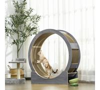 PawHut Cat Wheel with Brake, Scratching Pads PawHut Grey One Size