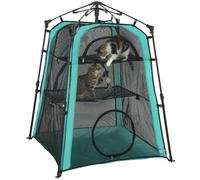 PawHut Catio Outdoor Indoor Cat Enclosure Extra Large Breathable Mesh | Spacious Cat Tower Tents Playpen, Carry Bag, Stakes, for Outside, Patios, Camping, Indoor Use