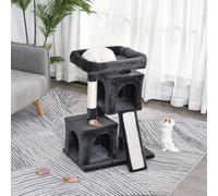 PawHut Cats 3-Tier Sisal Rope Leisure Tree Dark Grey