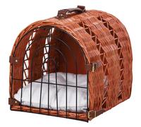 PawHut Cats Medium Portable Wicker Pet Travel Carrier Natural Tone
