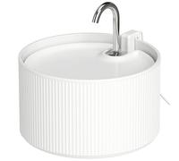 PawHut Ceramic Cat Water Fountain for Drinking, 2.2L Pet Water Fountain with Ultra-Quiet Pump, 4-Layer Filtration, Tap