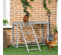 PawHut Chicken Activity Play Chicken Coop with Swing Set for 3-4 Chickens, Grey