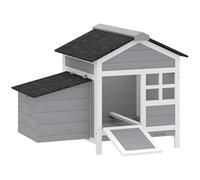PawHut Chicken Coop, Compact Wooden Hen House with Pull-Out Metal Tray, Nesting Box, for 1-2 Chickens