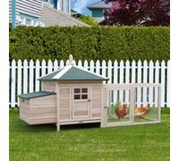 Pawhut Chicken Coop Hen Poultry House W/ Nesting Box Outdoor Run Patio Wooden