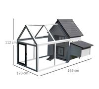 PawHut Chicken Coop D51-102 1120 x 1660 x 1200 mm Grey
