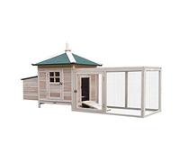 PawHut Chicken Coop Small Animal Pet Cage w/Nesting Box Outdoor Run Backyard Woo