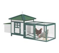 PawHut Chicken Coop Hen Poultry House w/ Nesting Box, Wooden Outdoor Run
