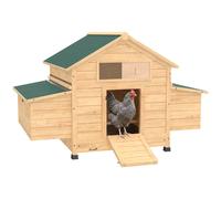 Pawhut Chicken Coop With Nesting Box, Openable Top, Pull-Out Tray, Yellow In Natural Natural