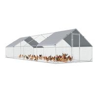 PawHut Chicken Run Galvanised Heavy Duty Walk-in Chicken Coop 3 x 8 x 2m